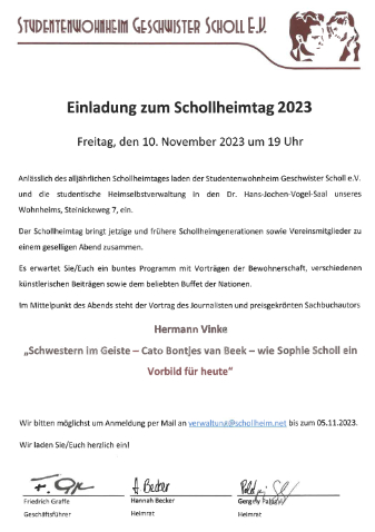 Details | Einladung zum Schollitag 2023